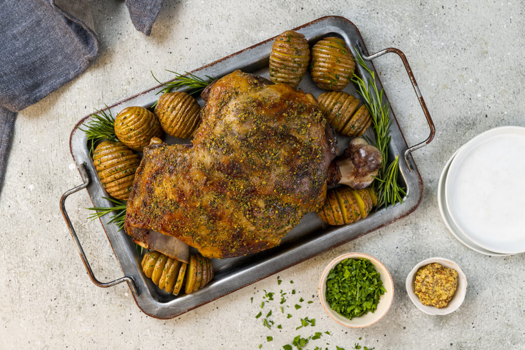 Pierna de cordero asado